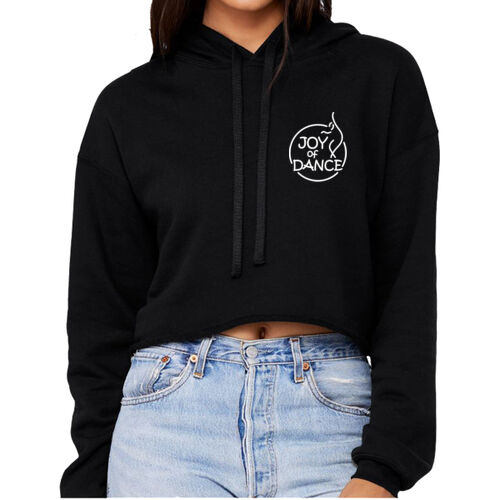 Women's Sponge Fleece Cropped Hoodie (White Logo) Thumbnail